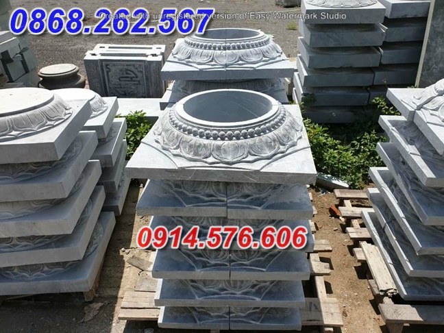 Kích thước mẫu chân cột đền chùa đá tự nhiên đẹp bán