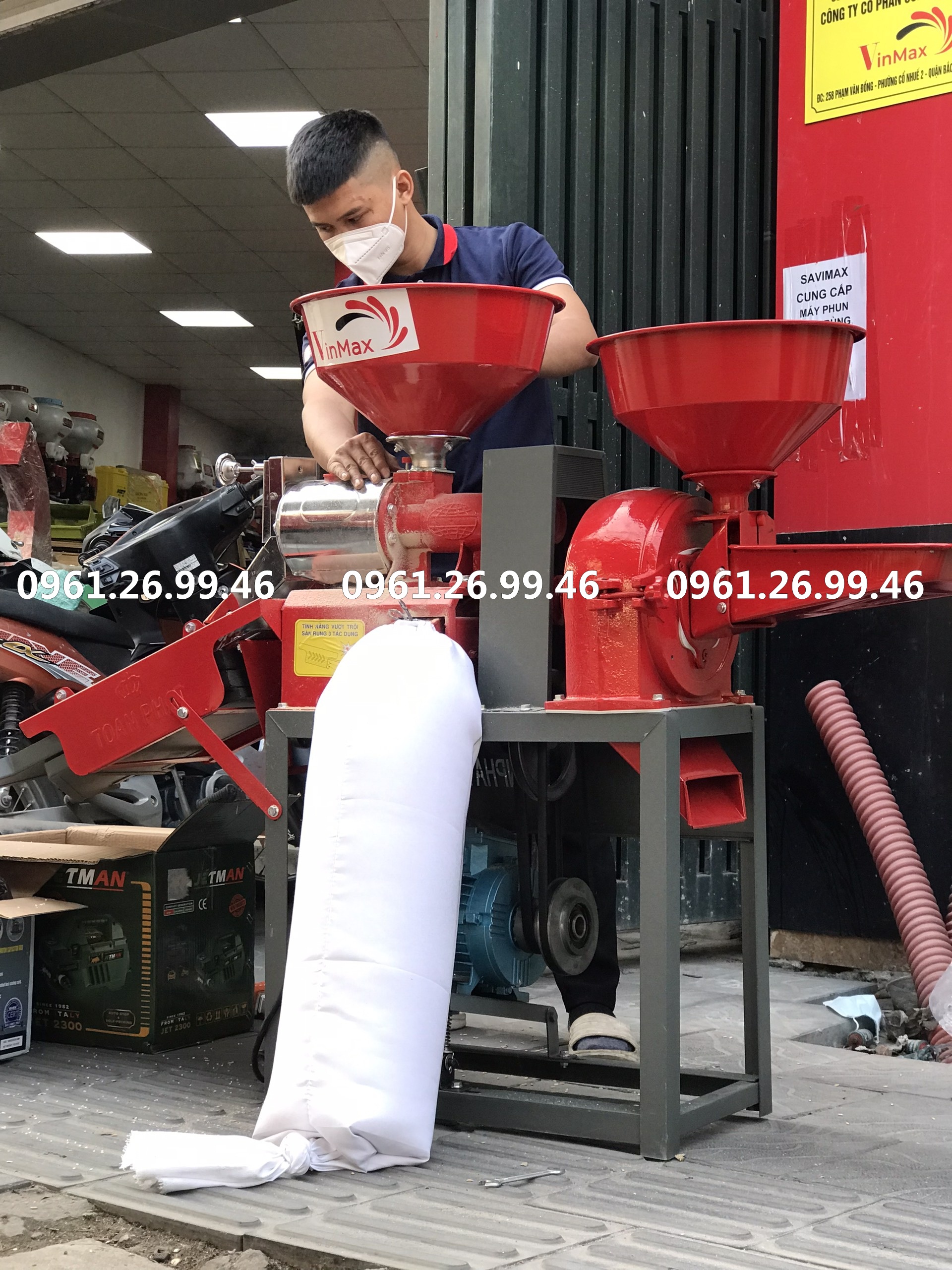 Máy xát gạo gia đình đa chức năng: xát gạo, nghiền ngô nghiền cám
