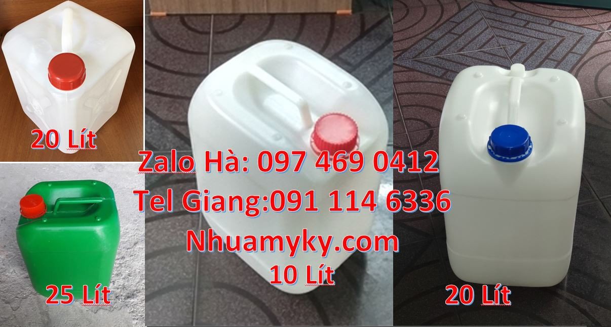 can nhựa 30l đựng hóa chất,can nhựa trắng xanh, can nhựa 25l đựng rươu