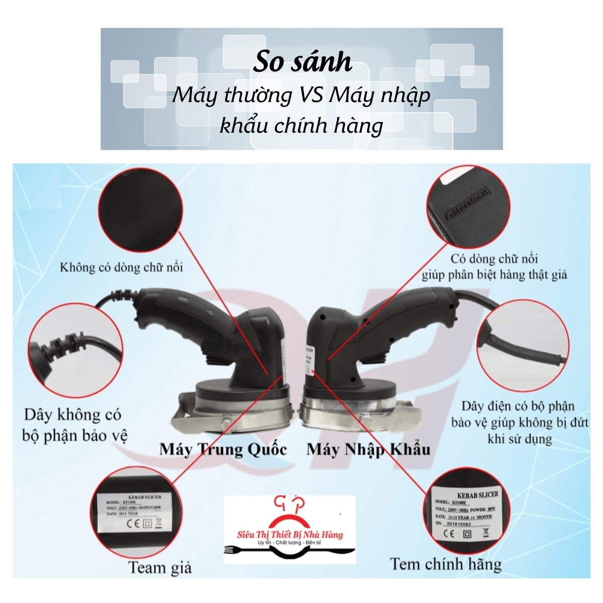 Máy cắt thịt donner kebab chuyên dụng KS-100E, HÀNG chính hãng