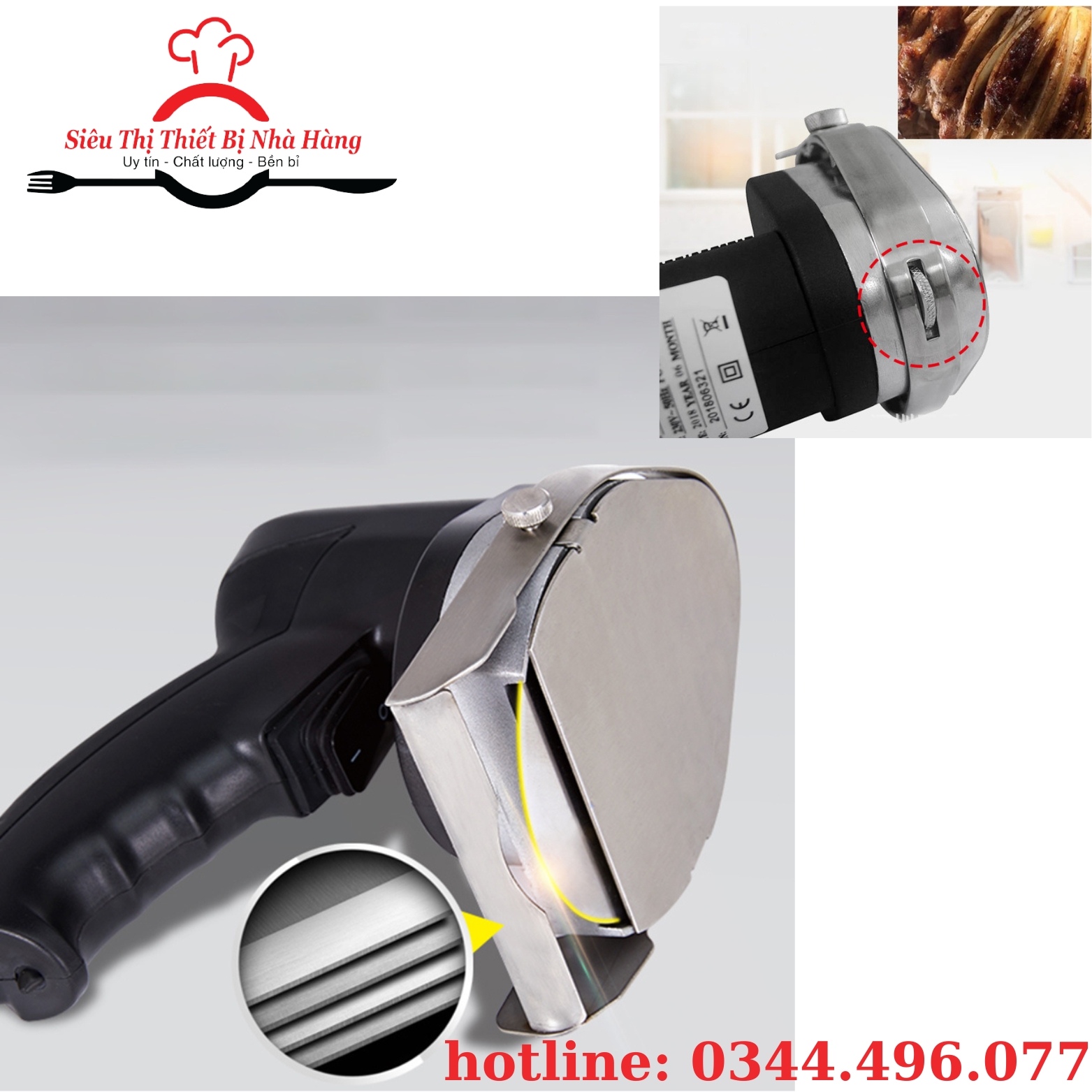 Máy cắt thịt donner kebab chuyên dụng KS-100E, HÀNG chính hãng