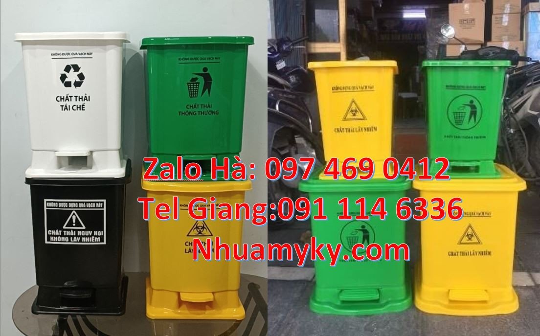 thùng đựng rác y tế,thùng rác cỡ nhỏ 20l,thùng rác đạp chân giá rẻ hcm