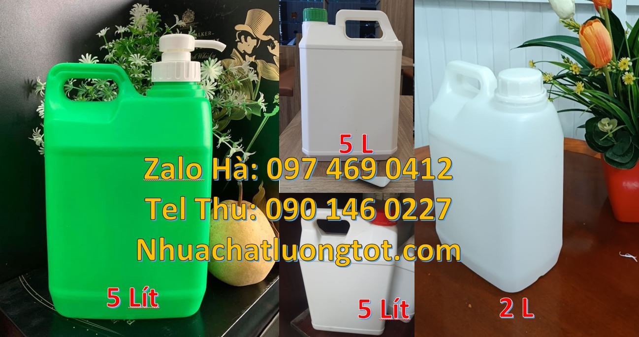 can nhựa hdpe nhỏ, can nhựa màu xanh 5l đựng dầu,can nhựa 1l đựng mắm