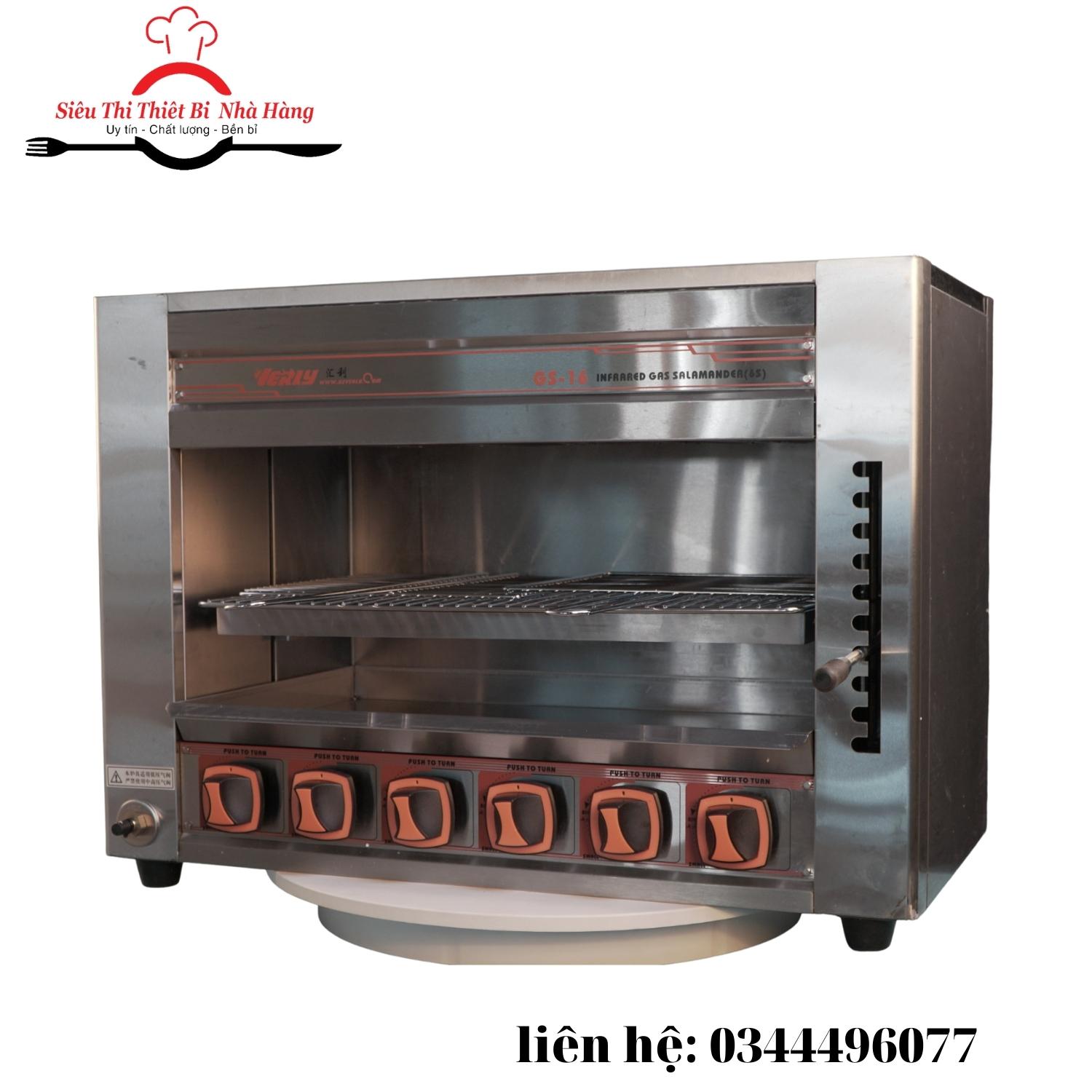 Lò nướng salamander 6 họng dùng gas-bảo hành 12 tháng
