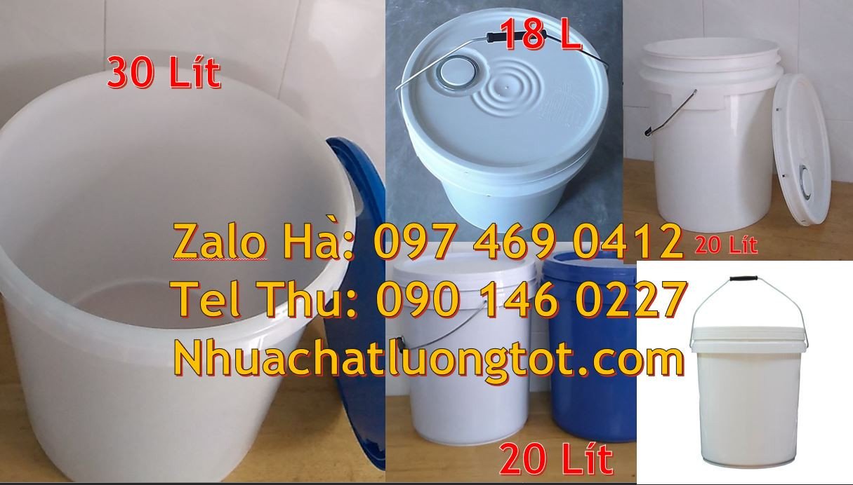 thùng đựng sơn giá rẻ,thùng sơn màu trắng 22l,xô nhựa hdpe 19l giá rẻ