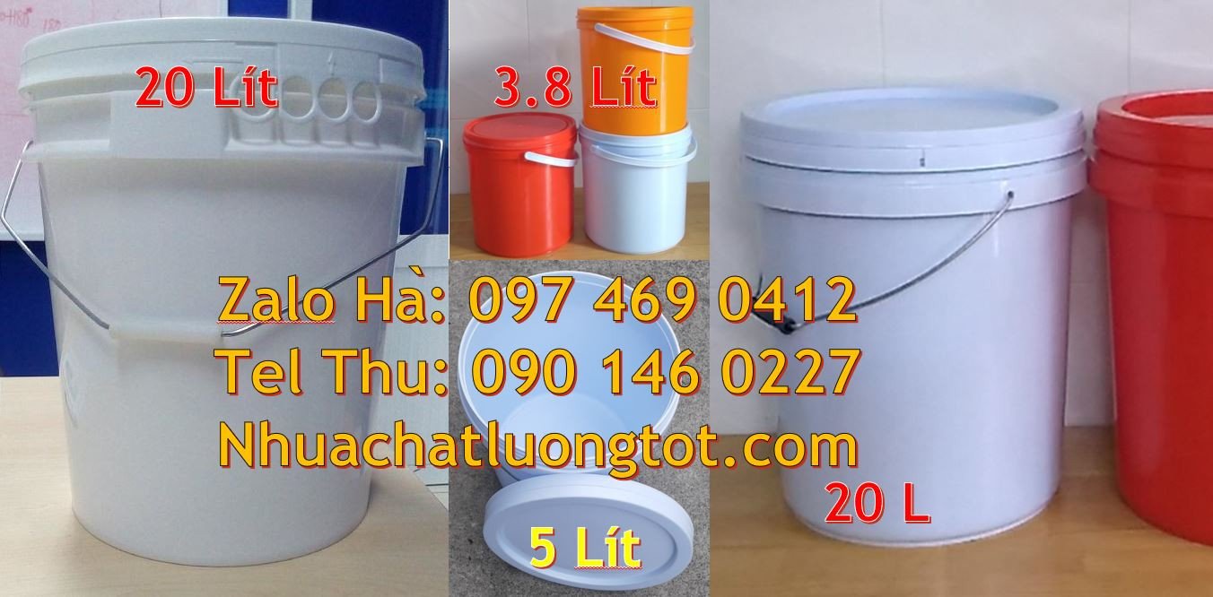 thùng đựng sơn giá rẻ,thùng sơn màu trắng 22l,xô nhựa hdpe 19l giá rẻ