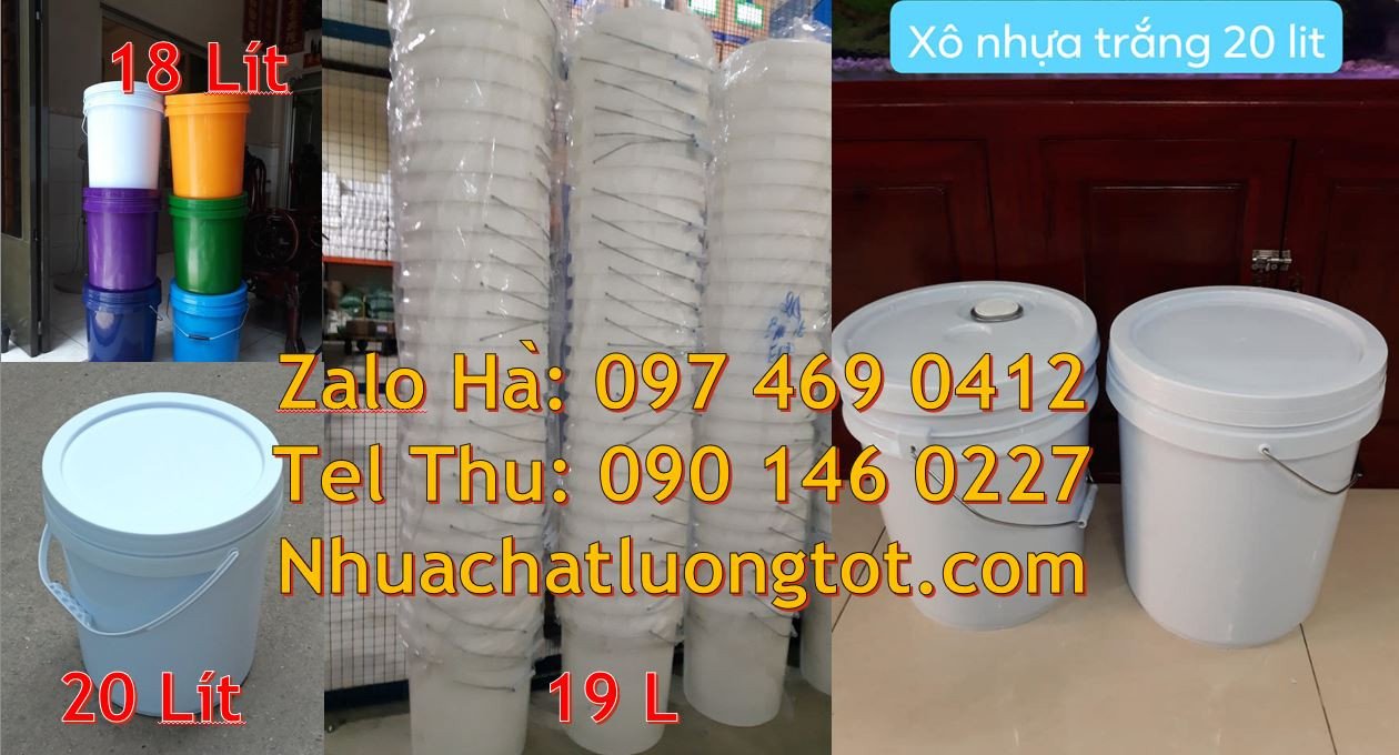 thùng đựng sơn giá rẻ,thùng sơn màu trắng 22l,xô nhựa hdpe 19l giá rẻ