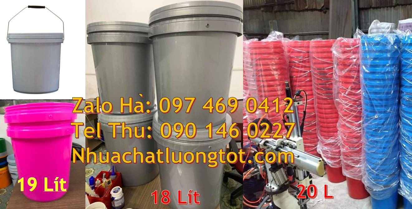 thùng đựng sơn giá rẻ,thùng sơn màu trắng 22l,xô nhựa hdpe 19l giá rẻ