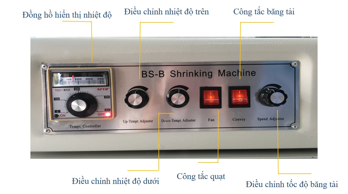 Máy co màng tự động màng co POF, PVC Model BS-4020