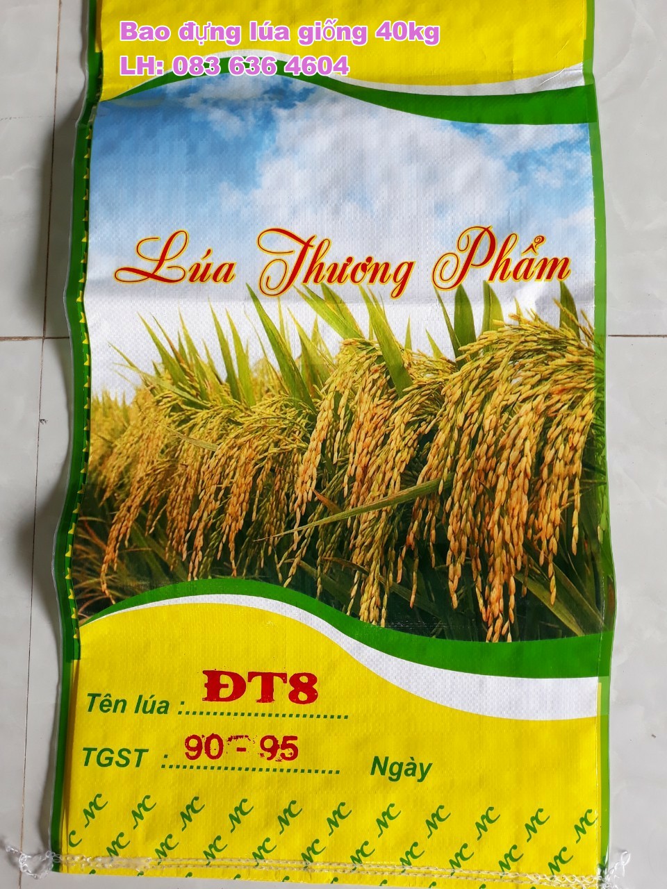 Bao pp dệt đựng lúa giống thương phẩm loại 40kg giá tốt