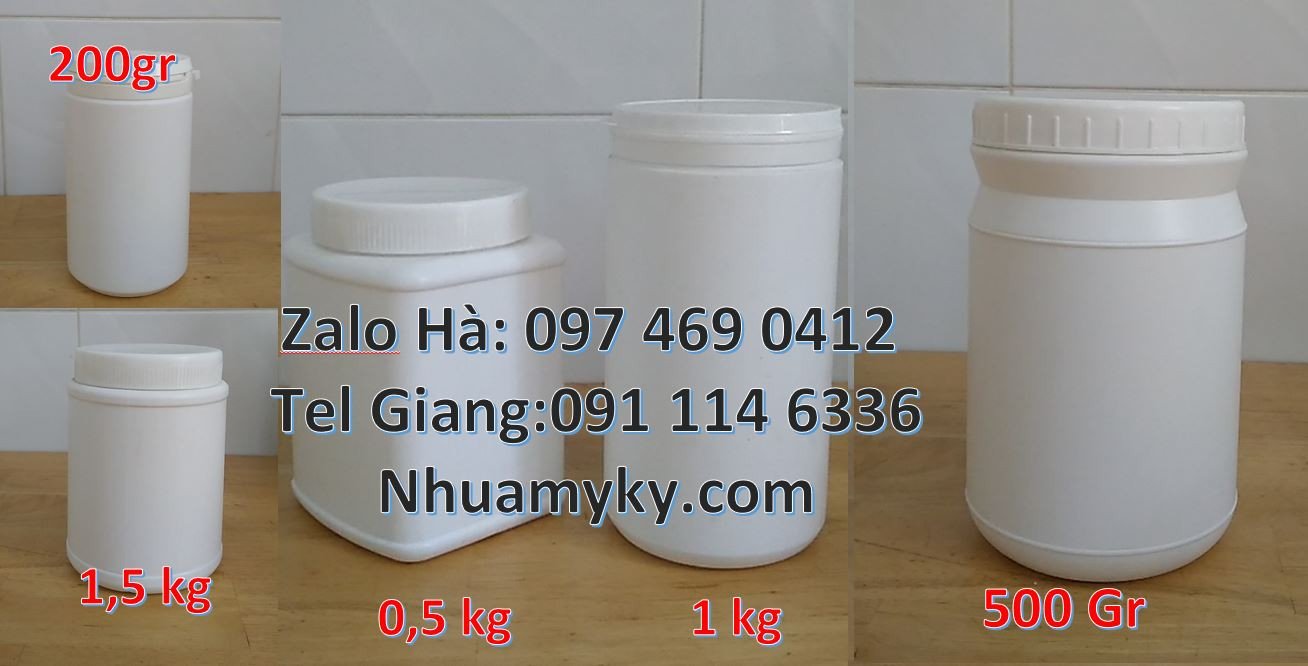hũ nhựa 1kg,hũ nhựa 0.5kg đựng bơ,hũ nhựa 100g đựng chất tẩy rửa mới