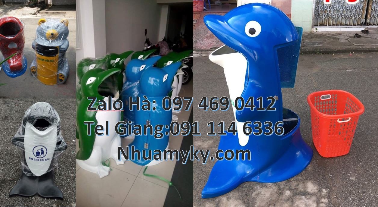 thùng rác hình con gấu trúc,thùng rác hình con cá chép,thùng rác giá r