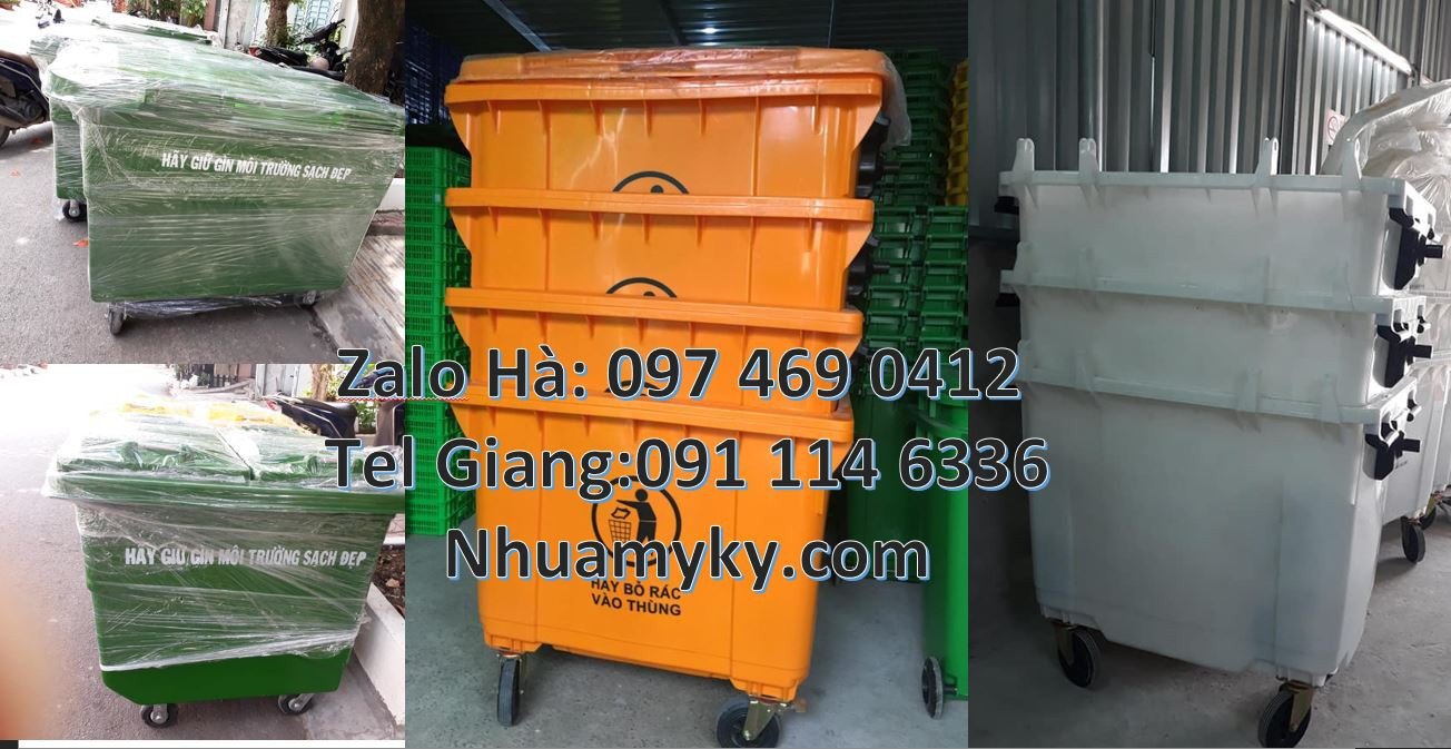 xe thu gom rác 1000l màu xanh,xe thu gom rác 660l giá rẻ,xe gom rác
