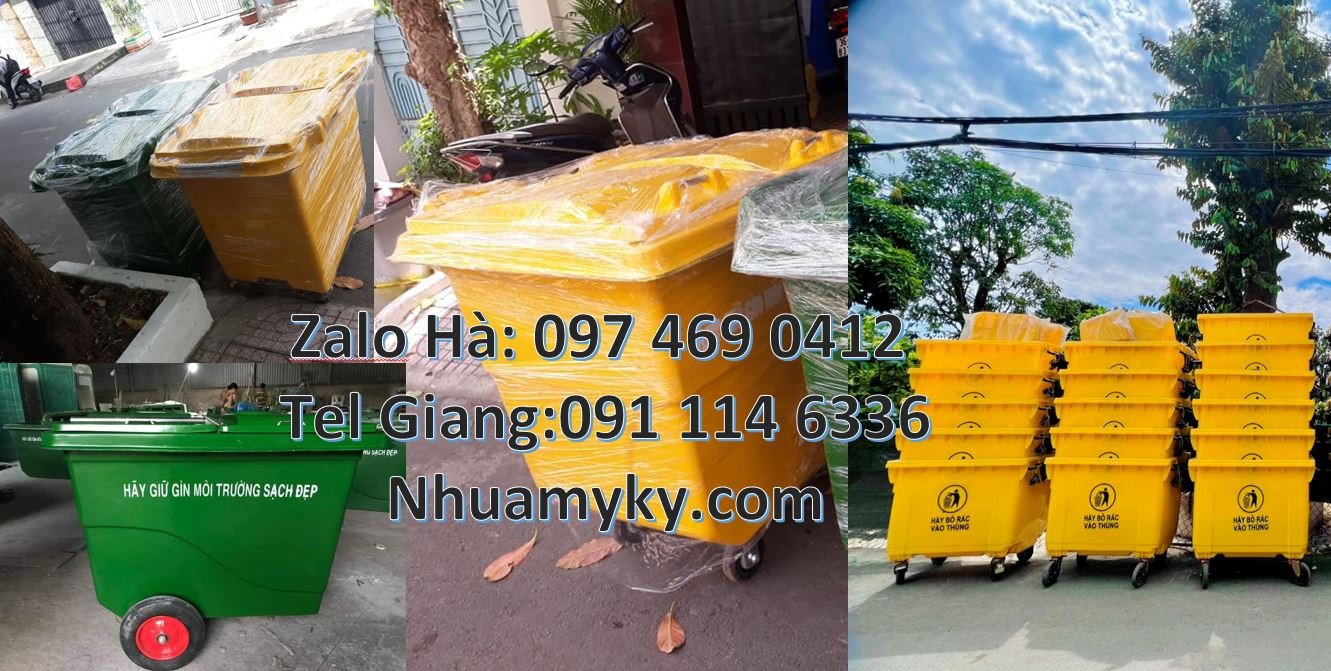 xe thu gom rác 1000l màu xanh,xe thu gom rác 660l giá rẻ,xe gom rác