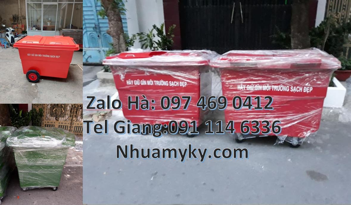 xe thu gom rác 1000l màu xanh,xe thu gom rác 660l giá rẻ,xe gom rác