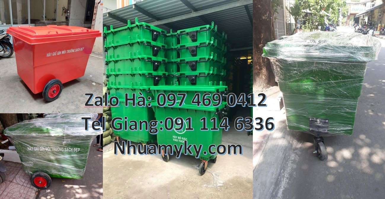 xe thu gom rác 1000l màu xanh,xe thu gom rác 660l giá rẻ,xe gom rác