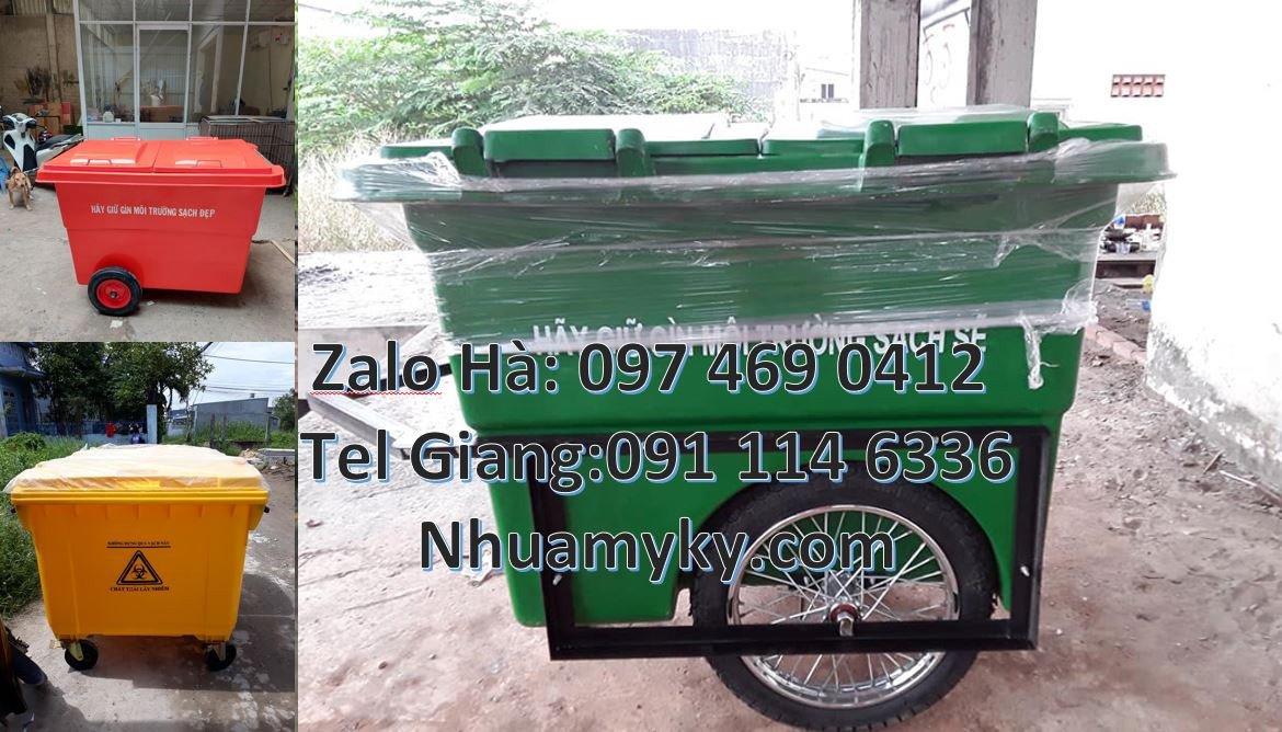 xe thu gom rác 1000l màu xanh,xe thu gom rác 660l giá rẻ,xe gom rác