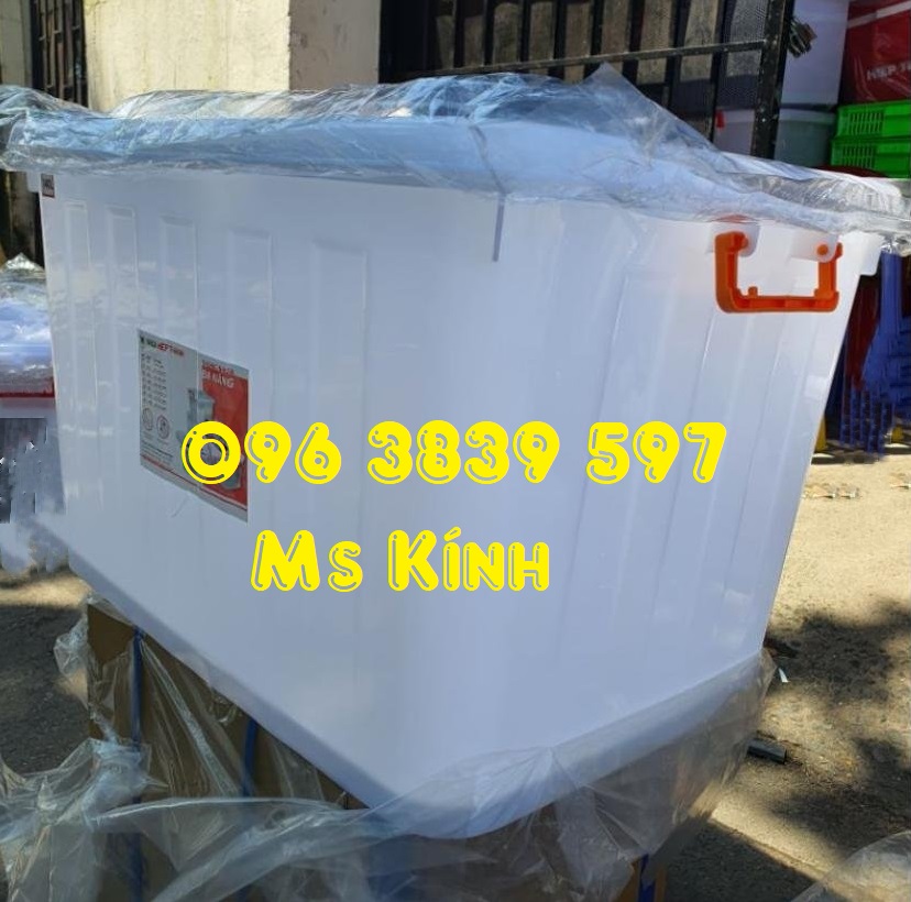 Thùng nhựa đựng đồ đa năng, thùng nhựa có nắp màu trắng - 0963839597