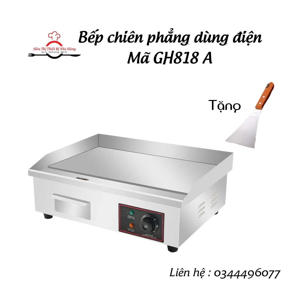 Bếp chiên rán mặt phẳng dùng điện GH818 nhỏ gọn tiện lợi