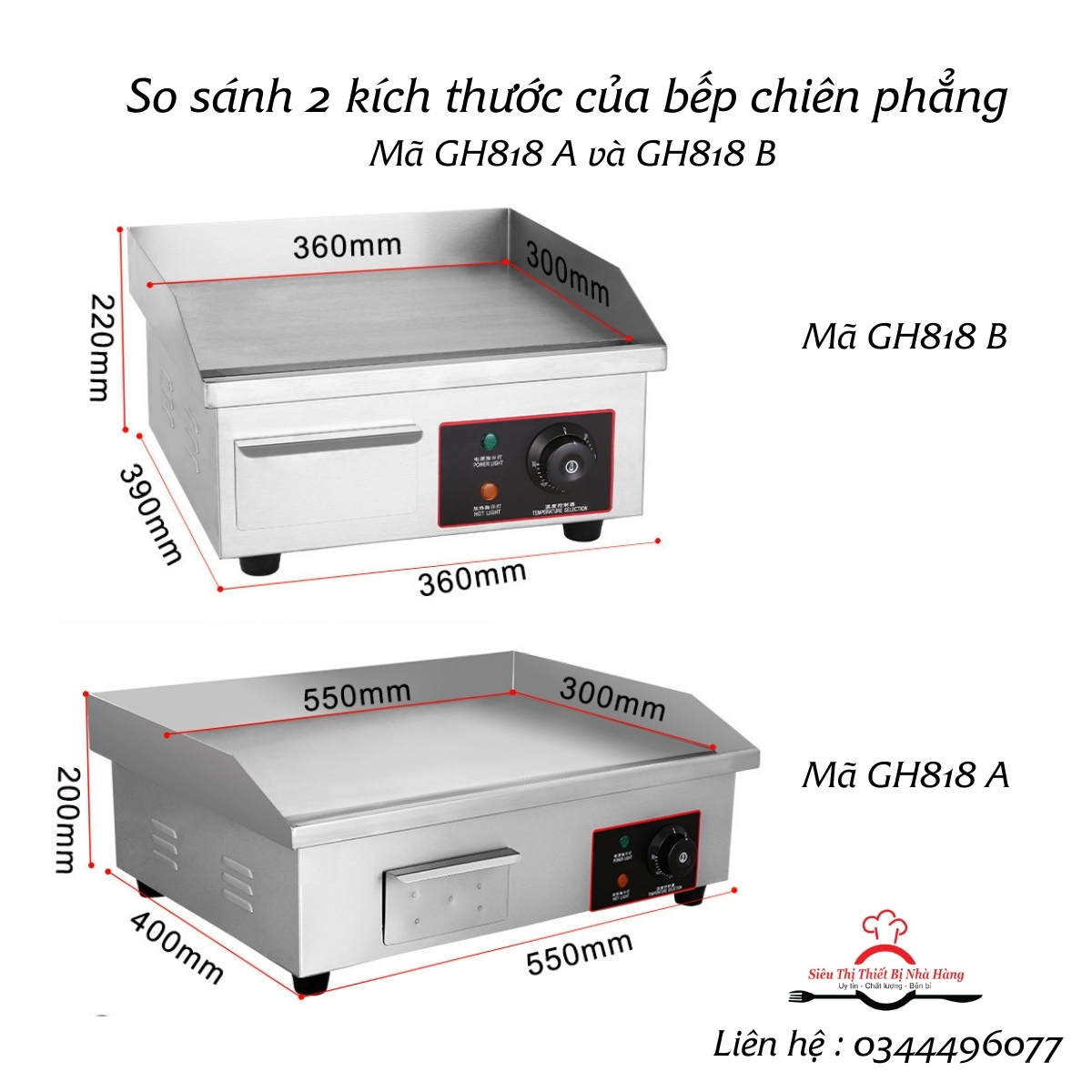 Bếp chiên rán mặt phẳng dùng điện GH818 nhỏ gọn tiện lợi