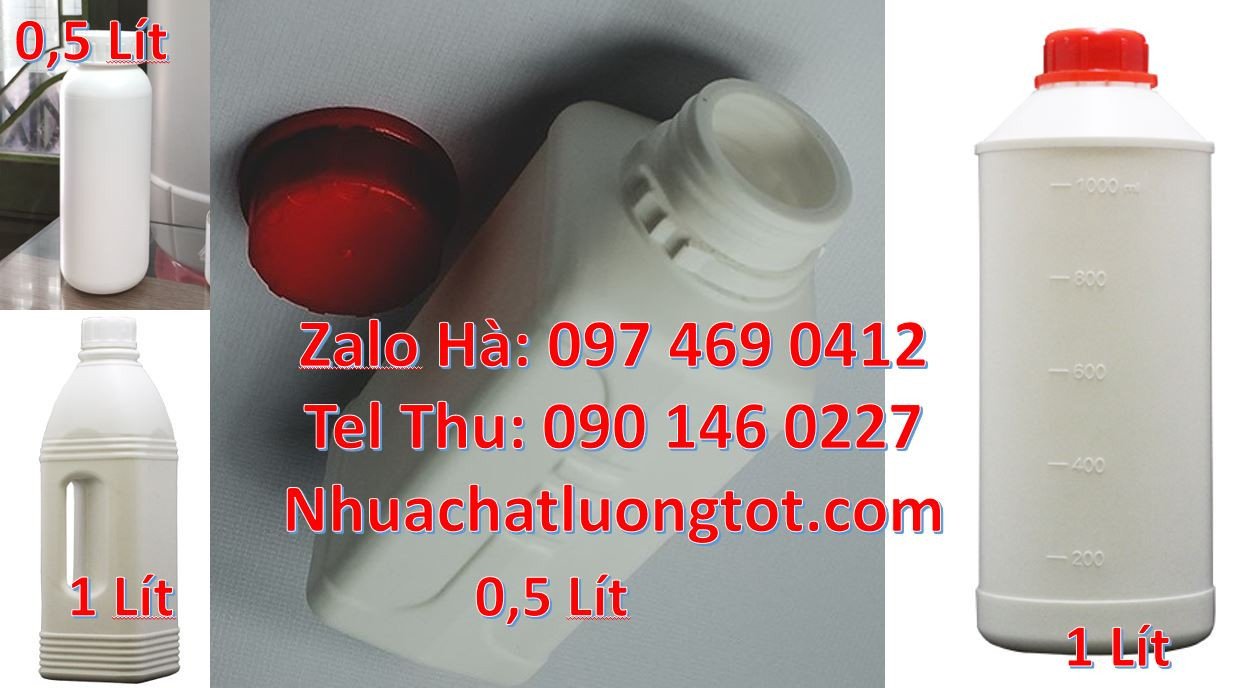 chia nhựa 1l đựng nước uống,chai nhựa 0.5l đựng gia vị,chai nhựa hdpe