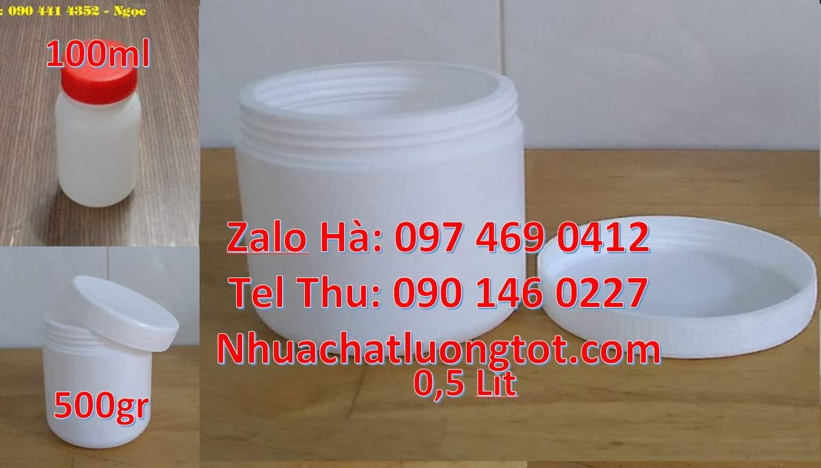 hũ nhựa 0.5l đựng bánh kẹo,hũ nhựa hdpe đựng mỹ phẩm,hũ nhựa trắng giá