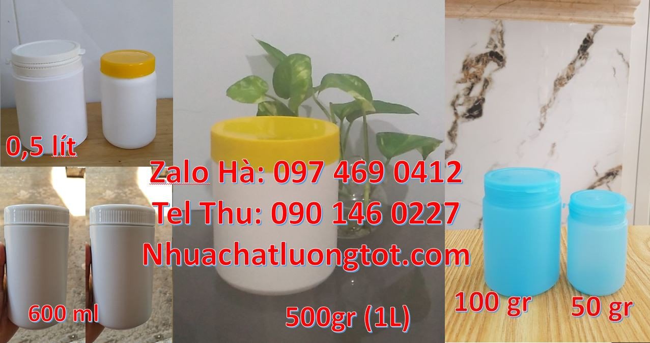 hũ nhựa 0.5l đựng bánh kẹo,hũ nhựa hdpe đựng mỹ phẩm,hũ nhựa trắng giá