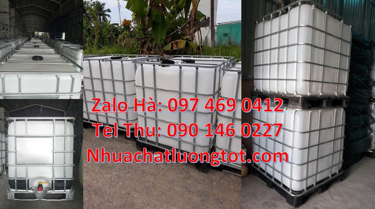 tank nhựa 1000l màu trắng,thùng ibc 1200l có khung thép,thùng nhựa