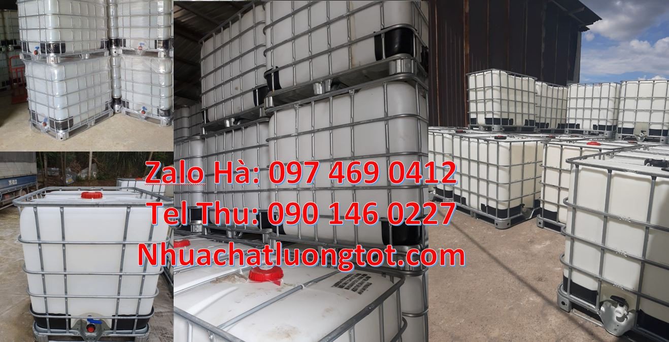 tank nhựa 1000l màu trắng,thùng ibc 1200l có khung thép,thùng nhựa