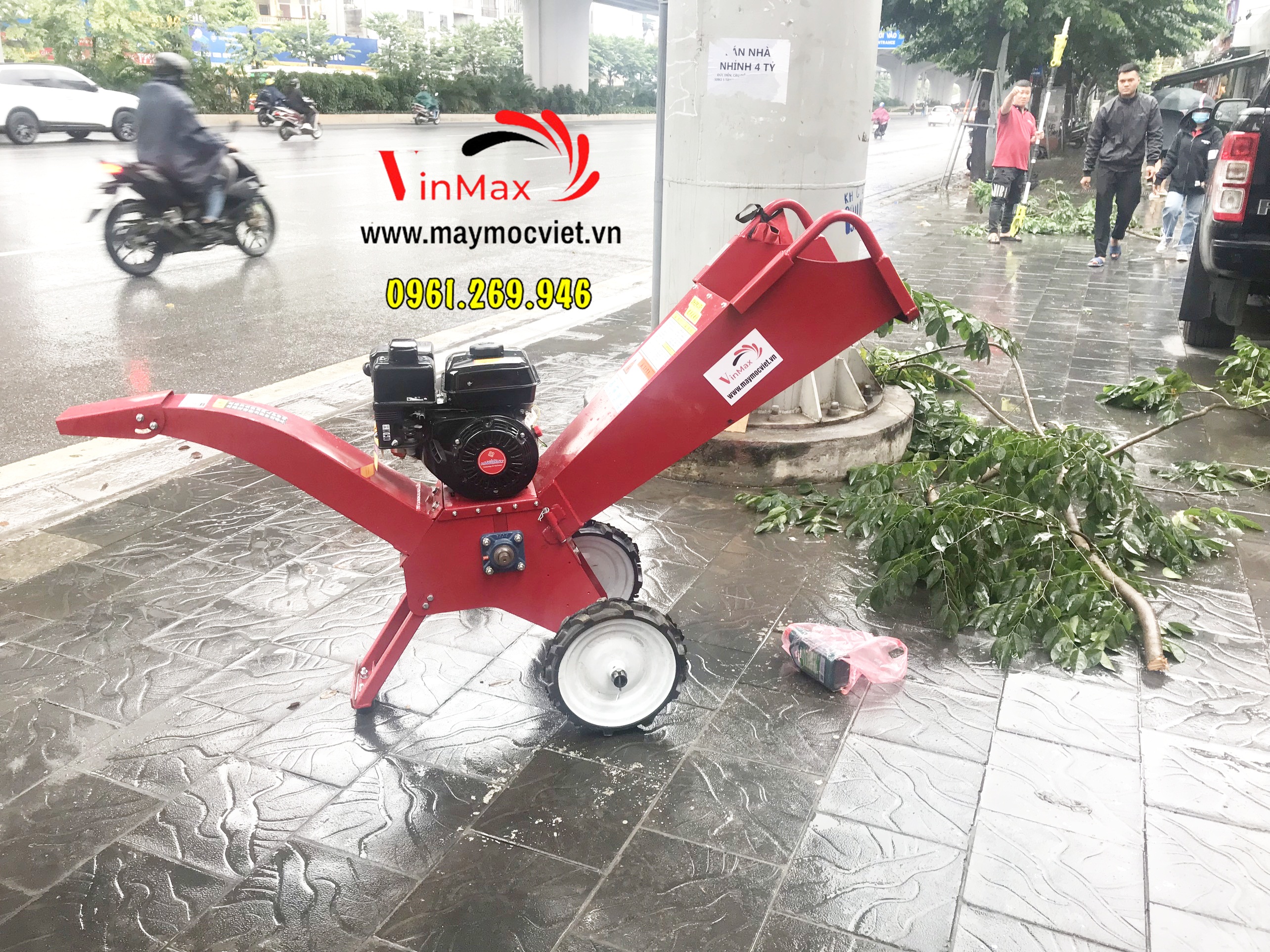 Máy băm cành cây mini Kawasaki TK70 động cơ xăng 7HP