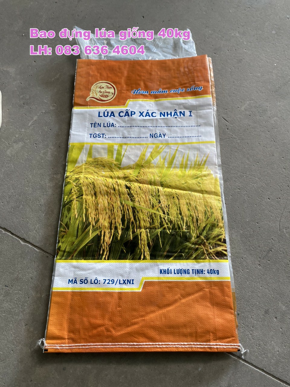 Cung cấp bao lúa giống 40kg, bao đựng lúa giống số lượng lớn