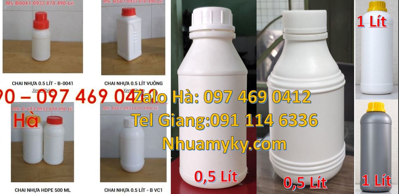 chai nhựa 1l đựng hóa chất,chai nhựa 0.5l đựng mỹ phẩm,chai nhựa hdpe
