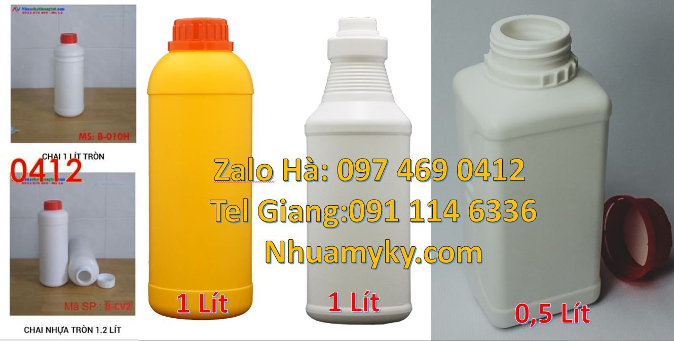 chai nhựa 1l đựng hóa chất,chai nhựa 0.5l đựng mỹ phẩm,chai nhựa hdpe