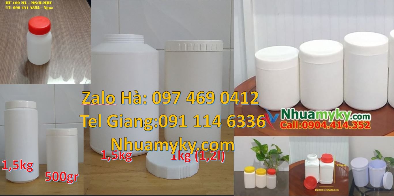 hũ nhựa đựng mỹ phẩm,hũ nhựa hdpe 500g đựng bột mì,hũ nhựa hdpe giá rẻ