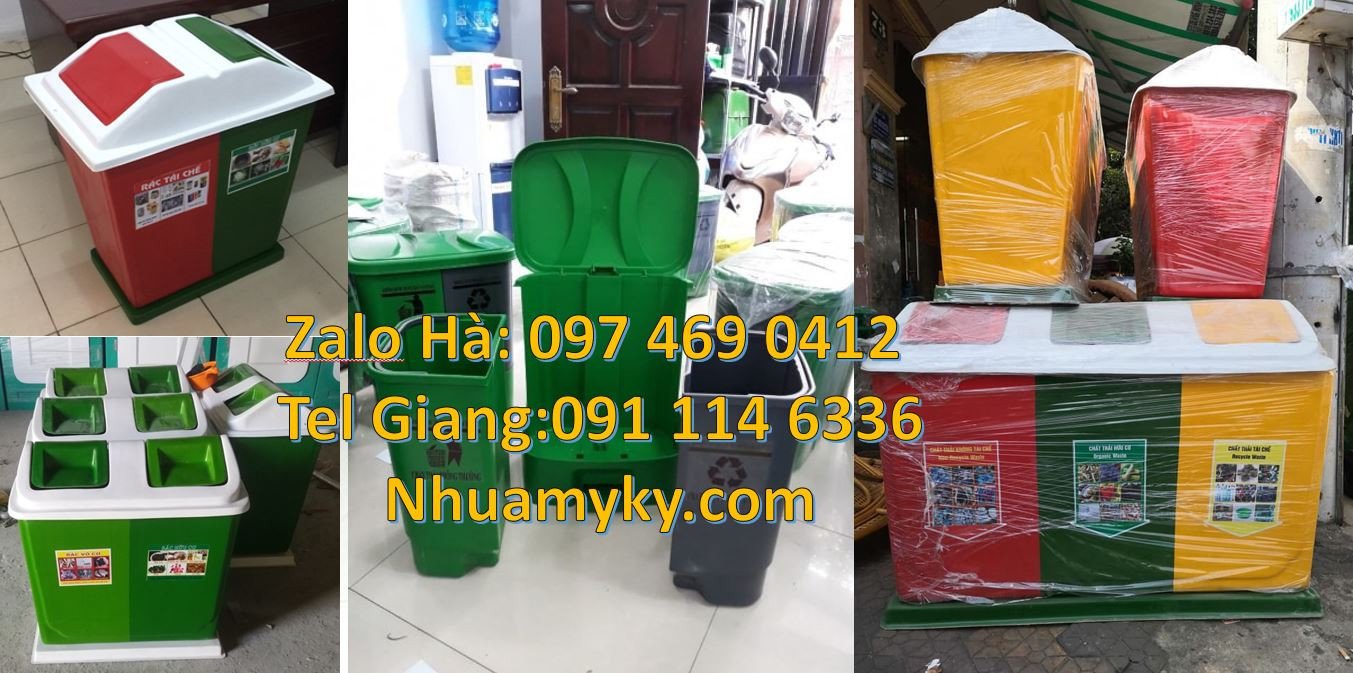 thùng rác 2 ngăn, thùng rác 3 ngăn,thùng phân loại rác y tế giá rẻ nhấ