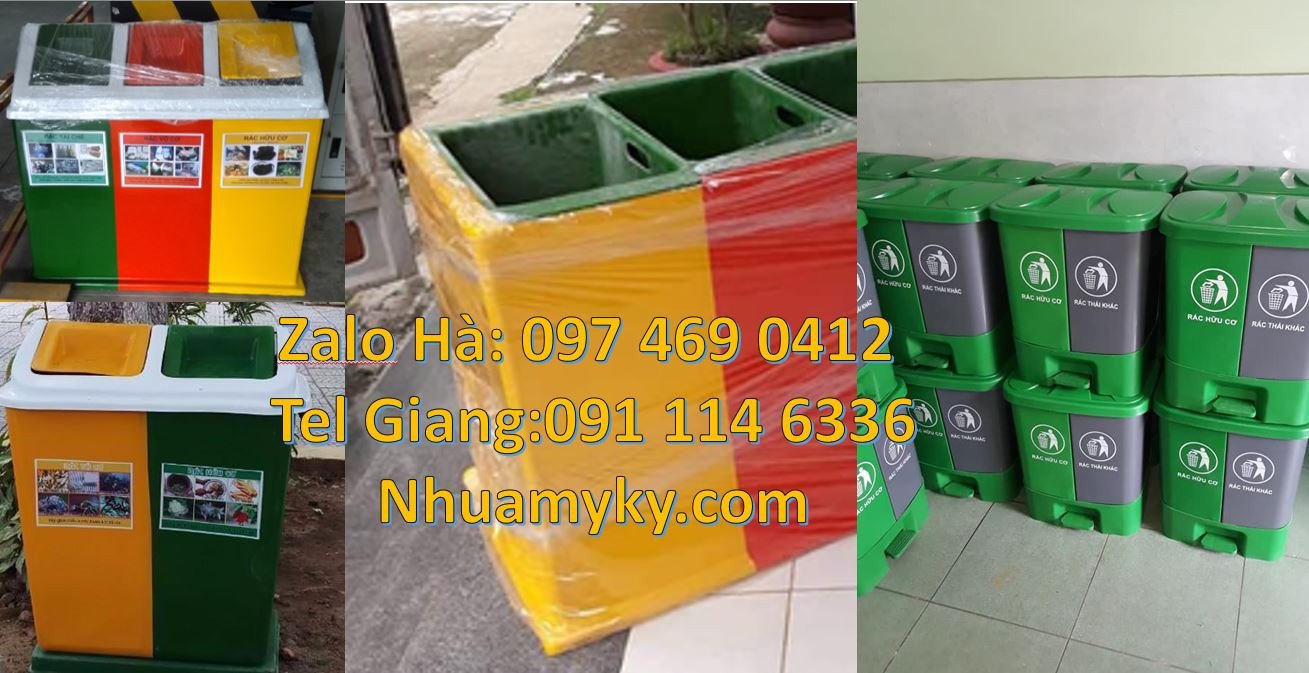 thùng rác 2 ngăn, thùng rác 3 ngăn,thùng phân loại rác y tế giá rẻ nhấ