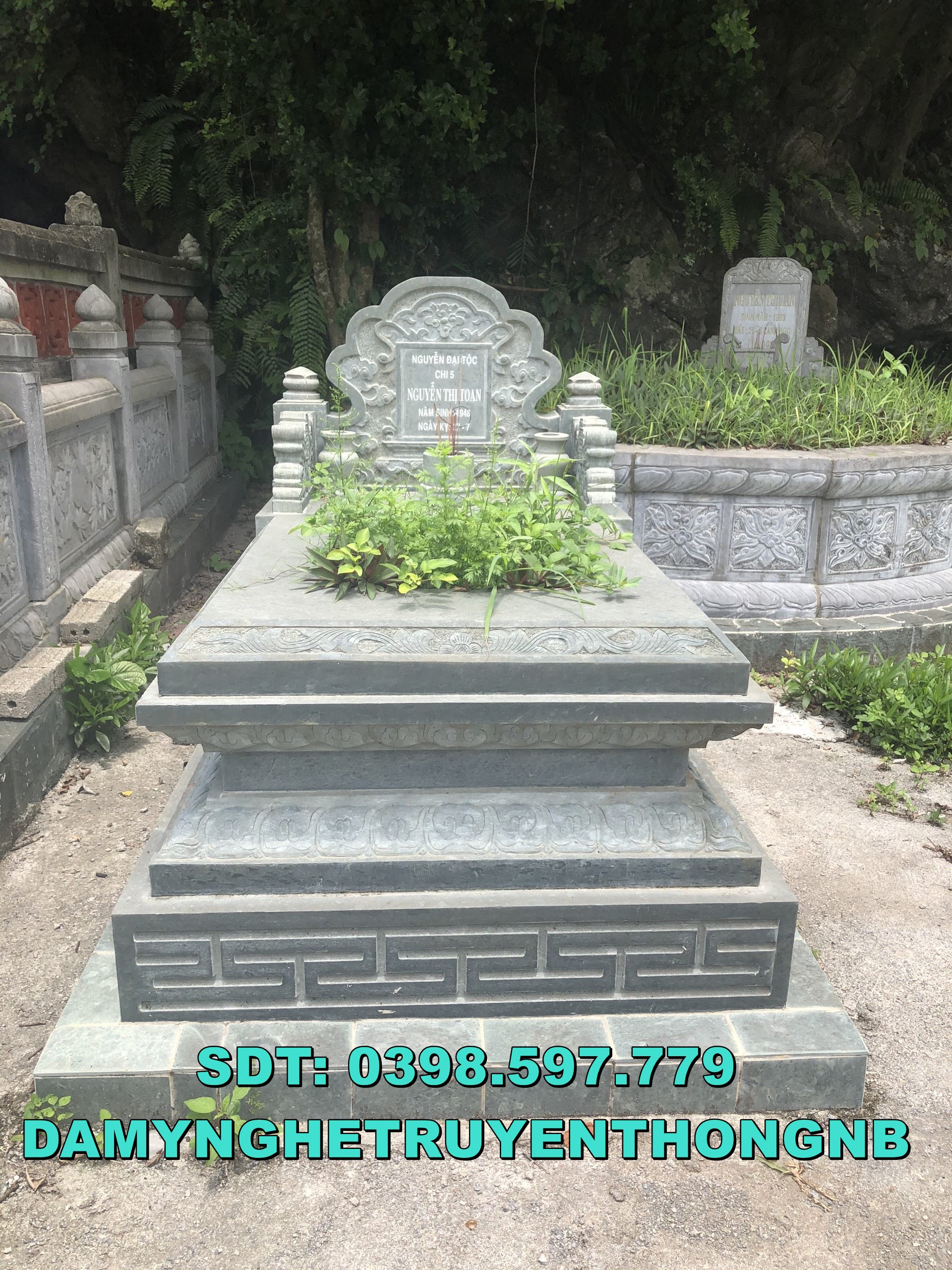 xây mộ đá 1 mái,2 mái đá đẹp đặt tại hải dương