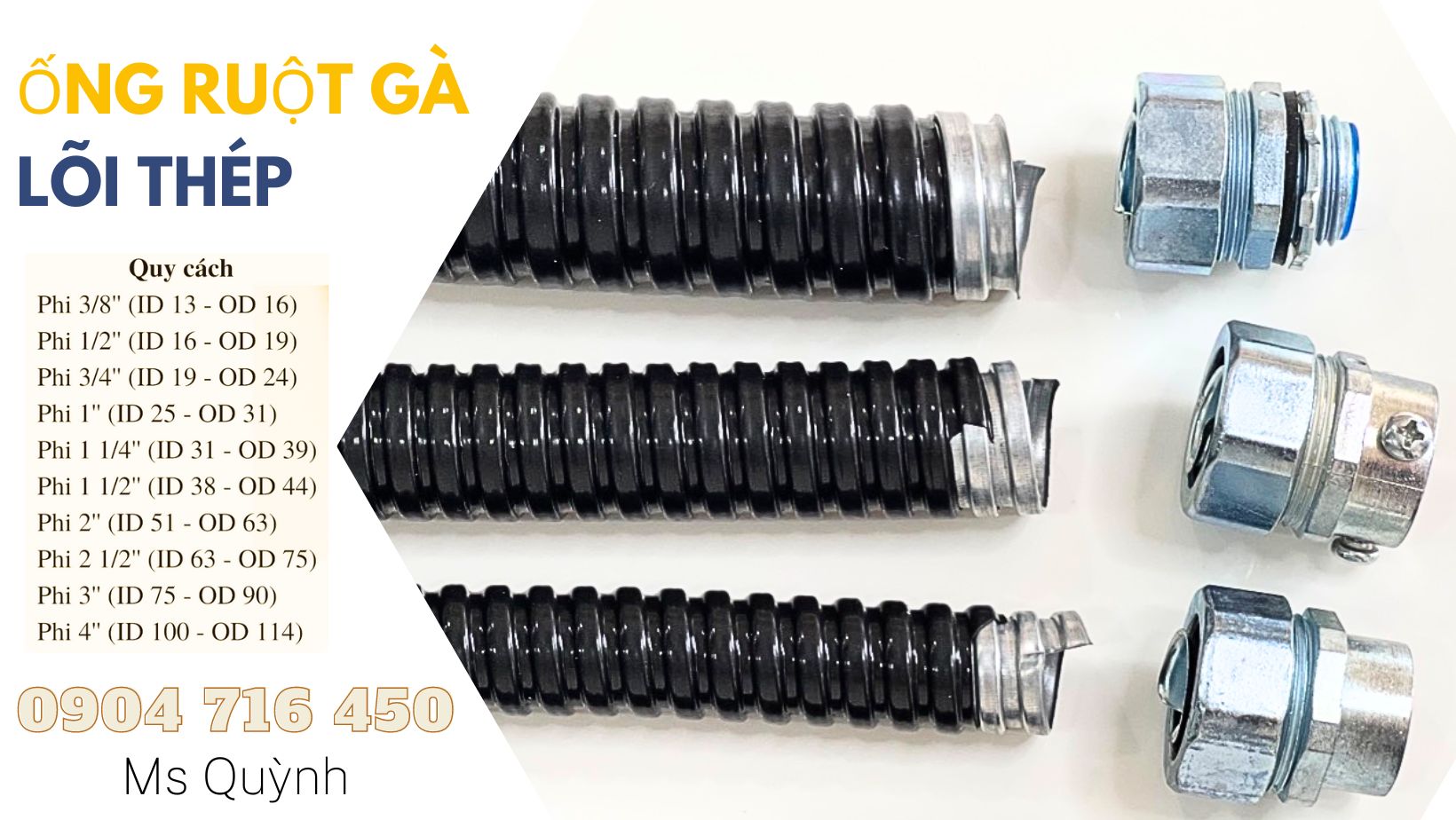 Ống ruột gà, ống ruột gà lõi thép phi 16, phi 20, phi 25, phi 40