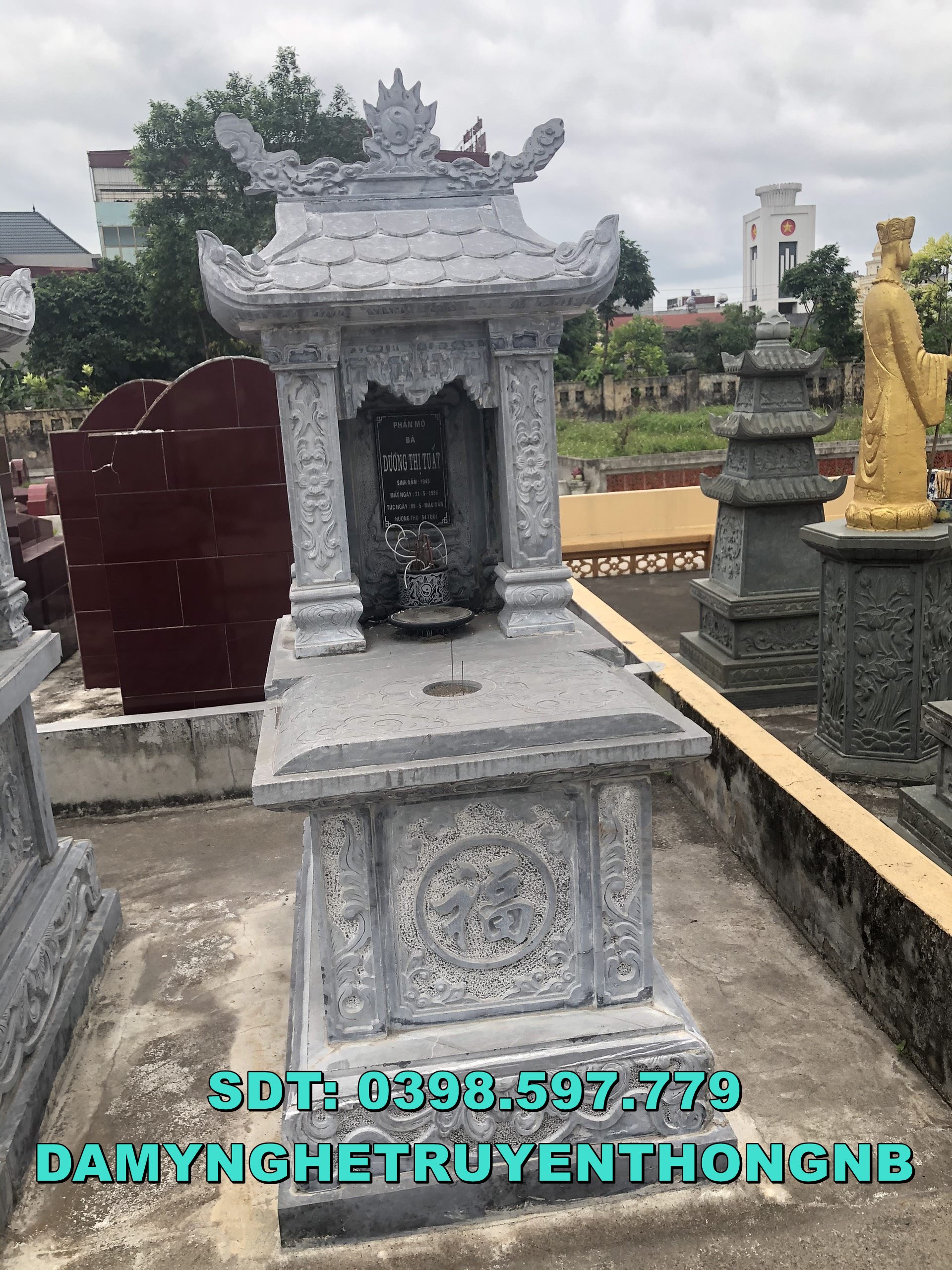 lắp đặt mộ đá 2 mái tại tam kì quảng nam