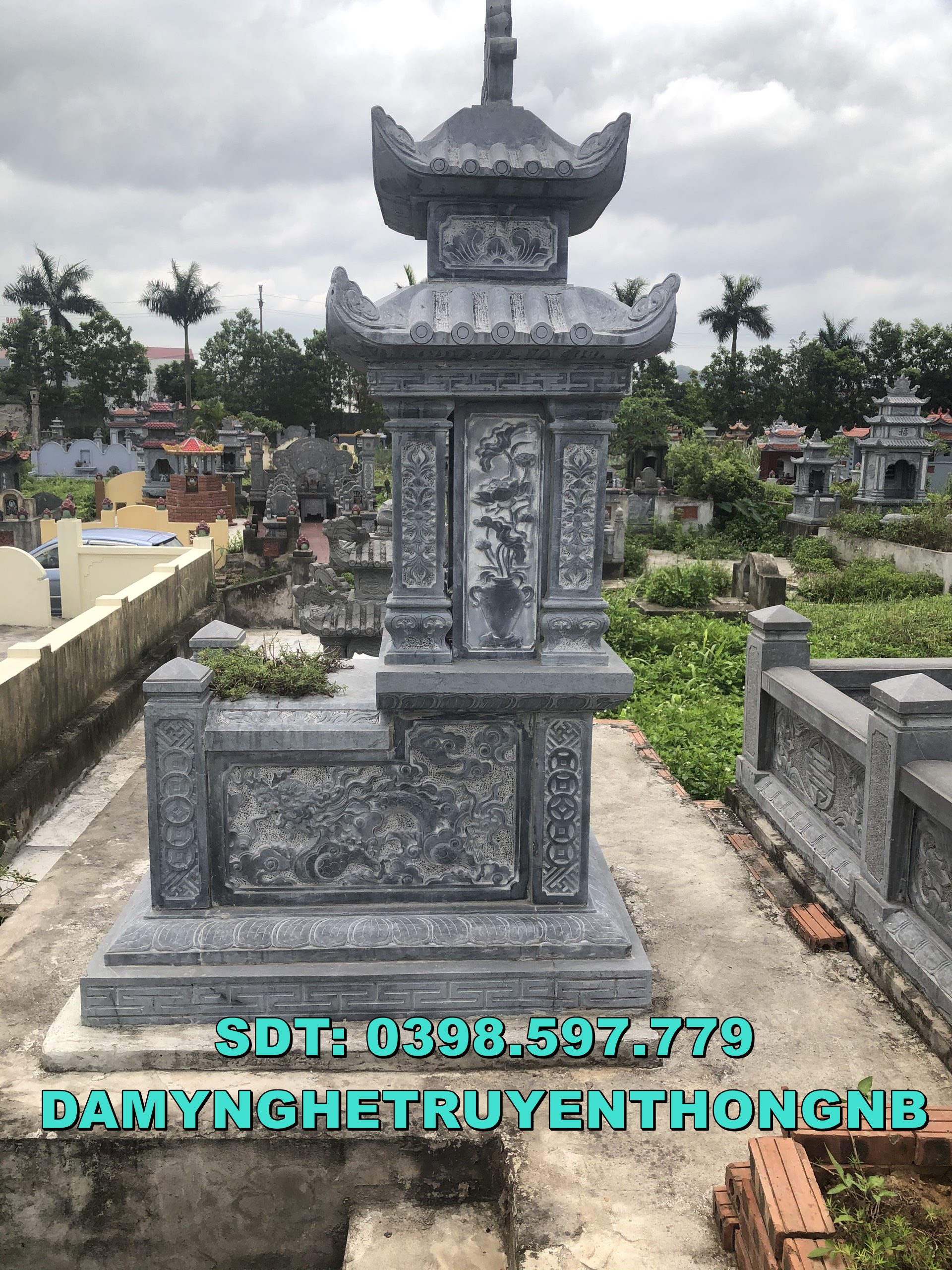 làm mộ đá 2 mái tinh xảo đẹp nhất tại cần thơ