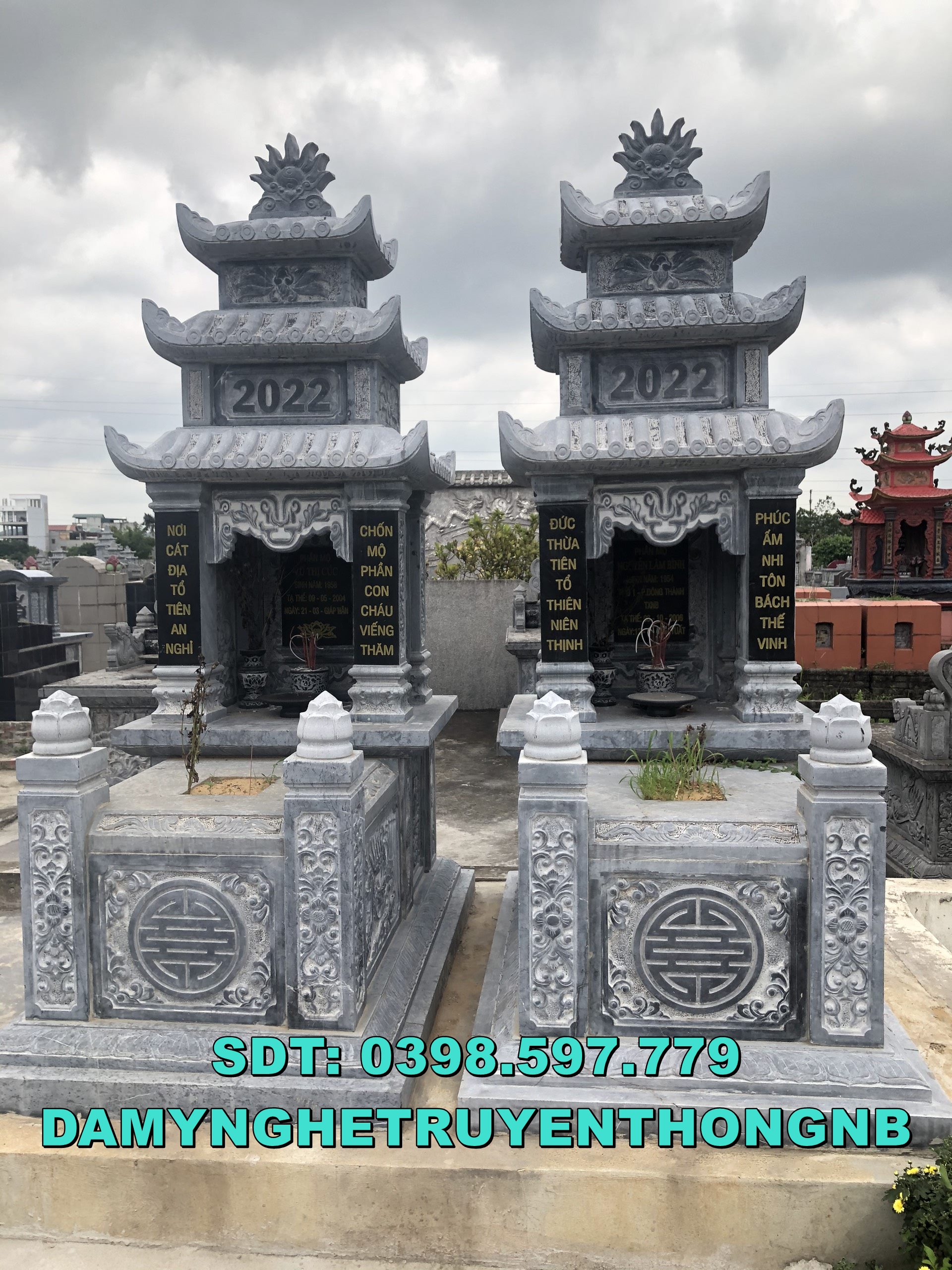 làm mộ đá 2 mái tinh xảo đẹp nhất tại cần thơ