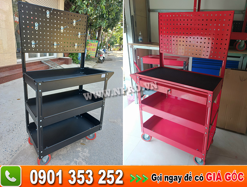 Xe đẩy, tủ đựng đồ nghề di động npro 3 ngăn