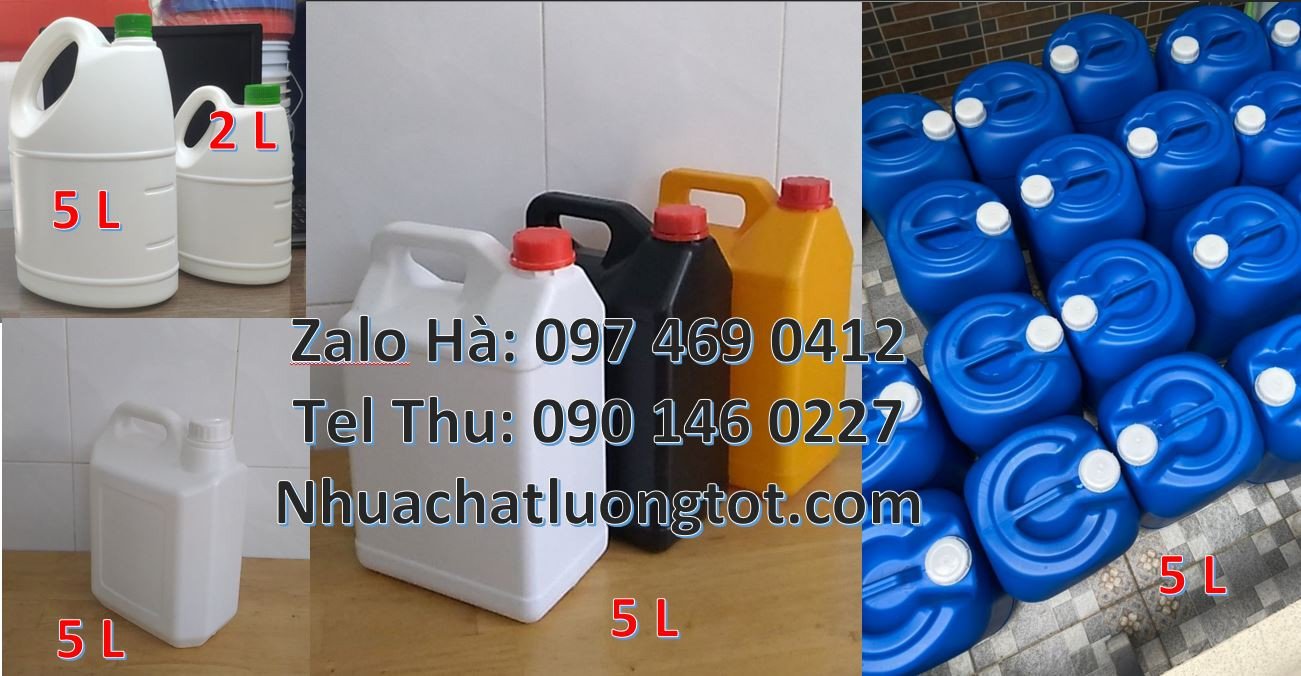 can nhựa nhỏ hdpe màu trắng,vàng,xanh,can nhựa 2l đựng nước mắm giá rẻ