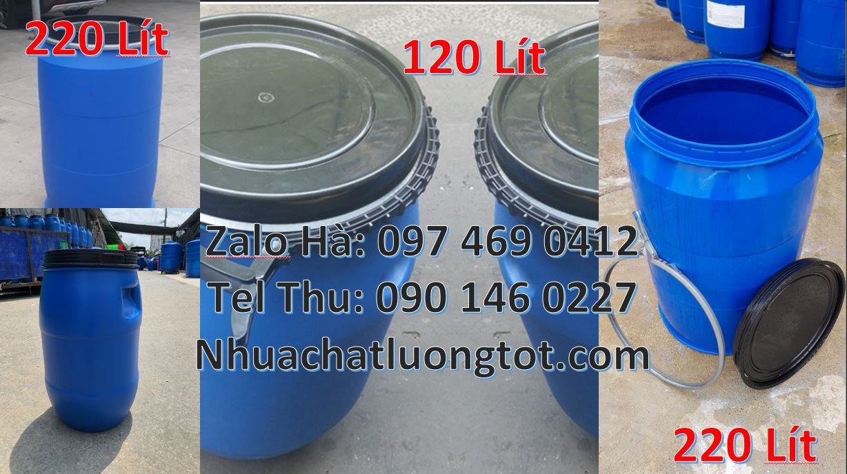 phuy nhựa xanh,thùng phuy nhựa 220l đựng hóa chất,phuy nhựa 200l giá r