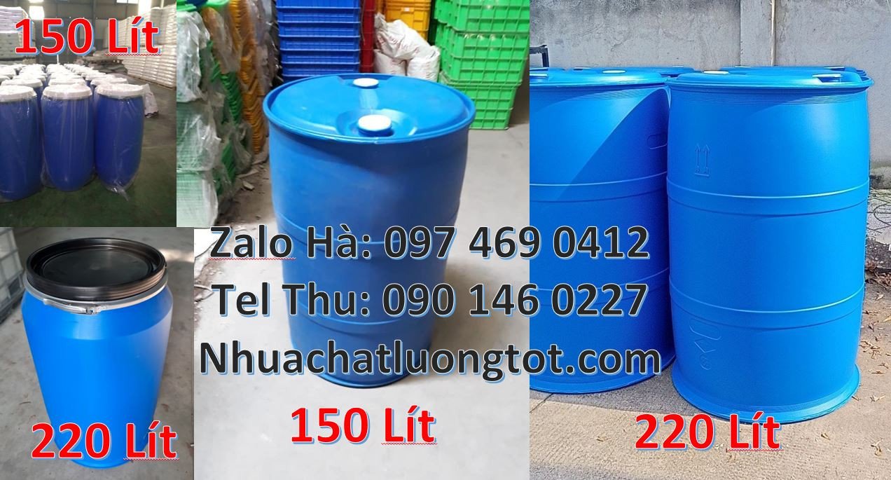 phuy nhựa xanh,thùng phuy nhựa 220l đựng hóa chất,phuy nhựa 200l giá r