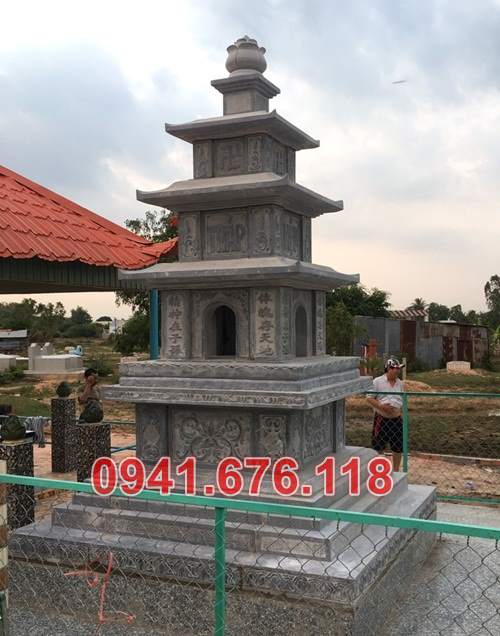 9874 Mẫu tháp tro cốt đá đẹp bán an giang song thân ba má