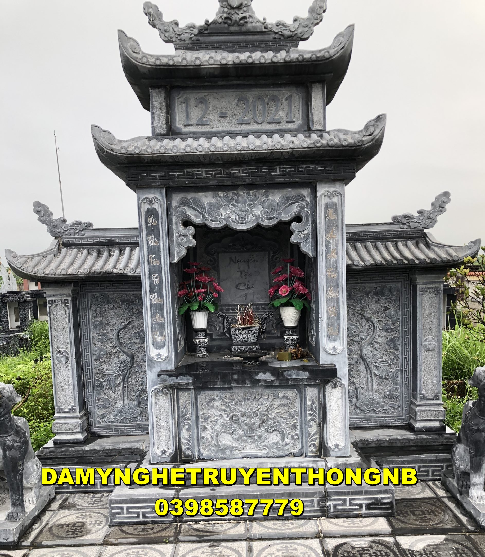 lăng thờ vđá tự nhiên lắp đặt tại ninh bình