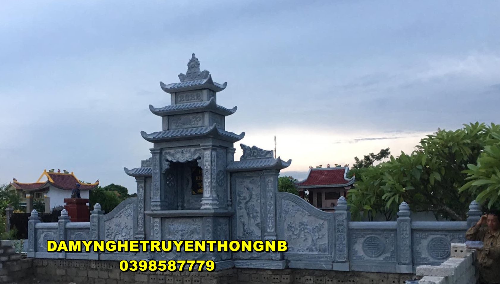 lăng thờ vđá tự nhiên lắp đặt tại ninh bình