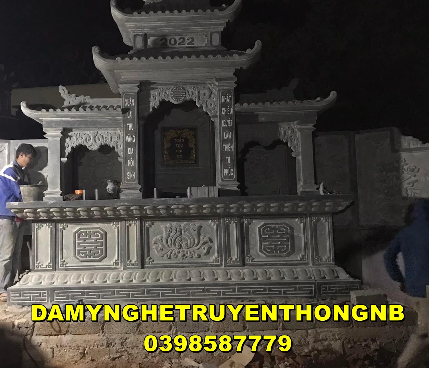 lăng thờ vđá tự nhiên lắp đặt tại ninh bình