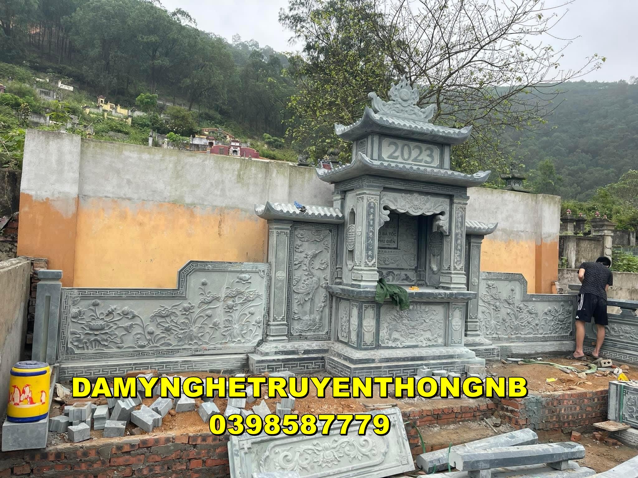 lăng thờ vđá tự nhiên lắp đặt tại ninh bình